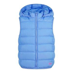 Minoti Girls Quilted Detachable Hood Vest / Light Blue